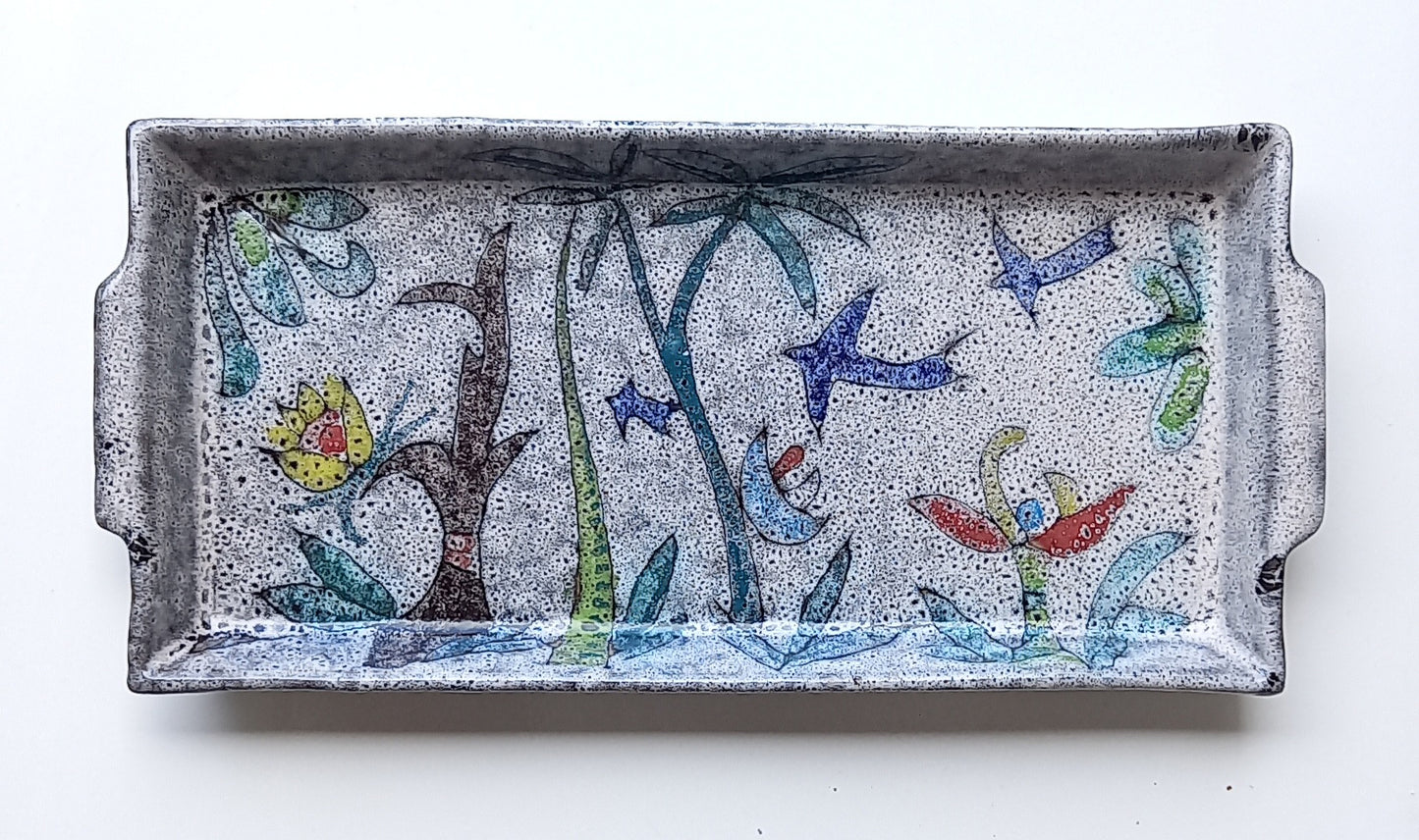 Bandeja rectangular de cerámica
