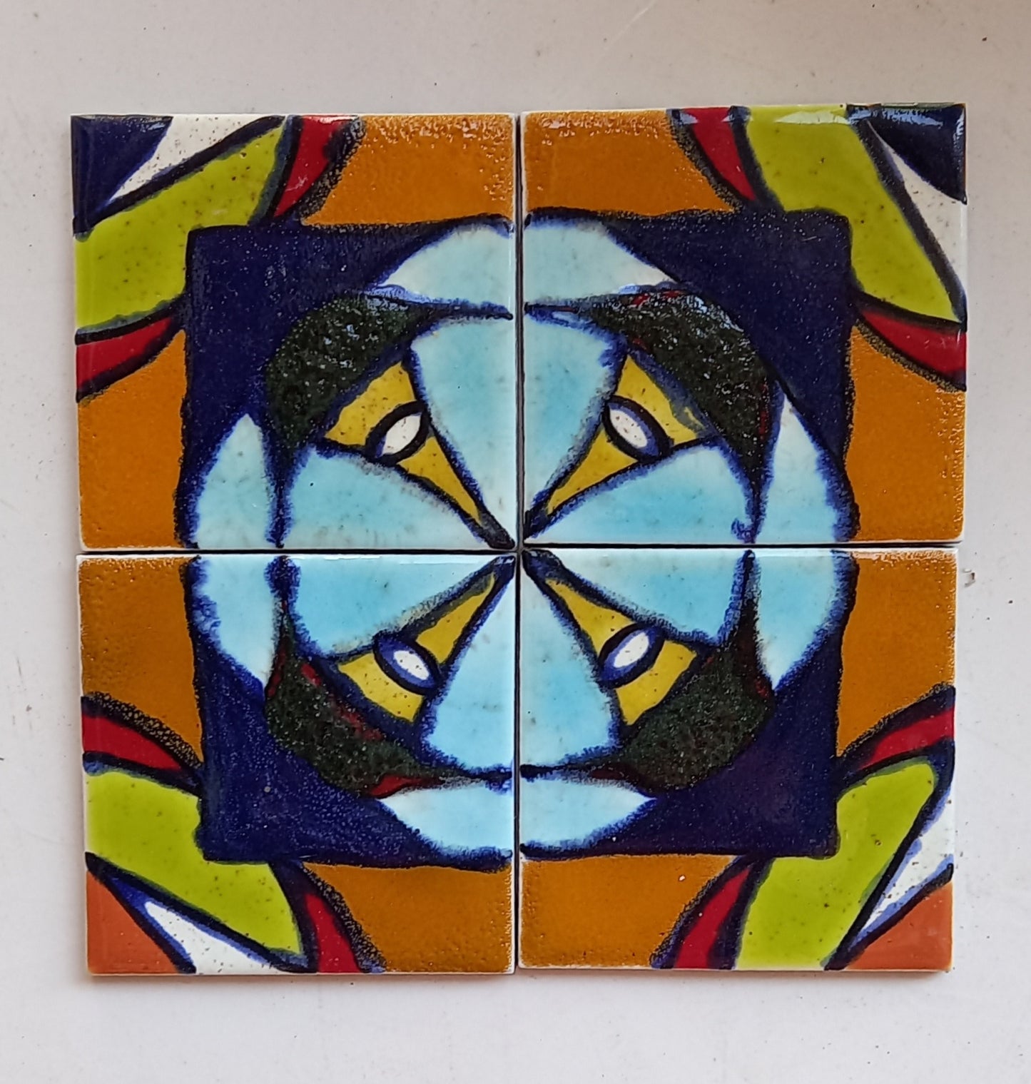 Azulejo Cerámico Brasileño - Tropical D4- juego de 4