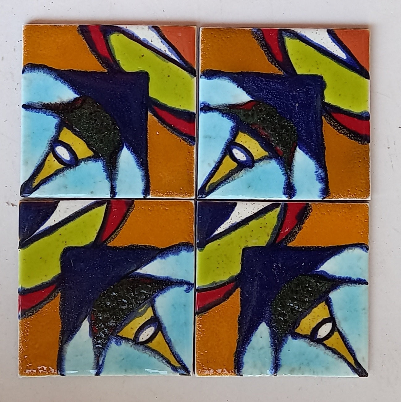 Azulejo Cerámico Brasileño - Tropical D4- juego de 4