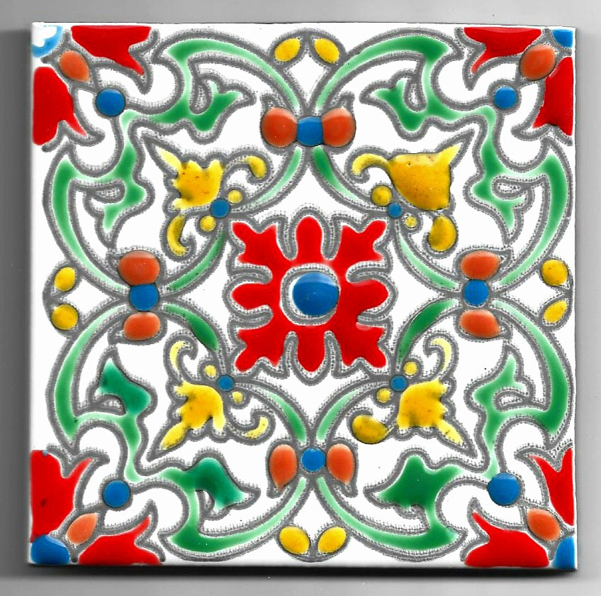 Azulejo pintado a mano 2501 (caja con 10)