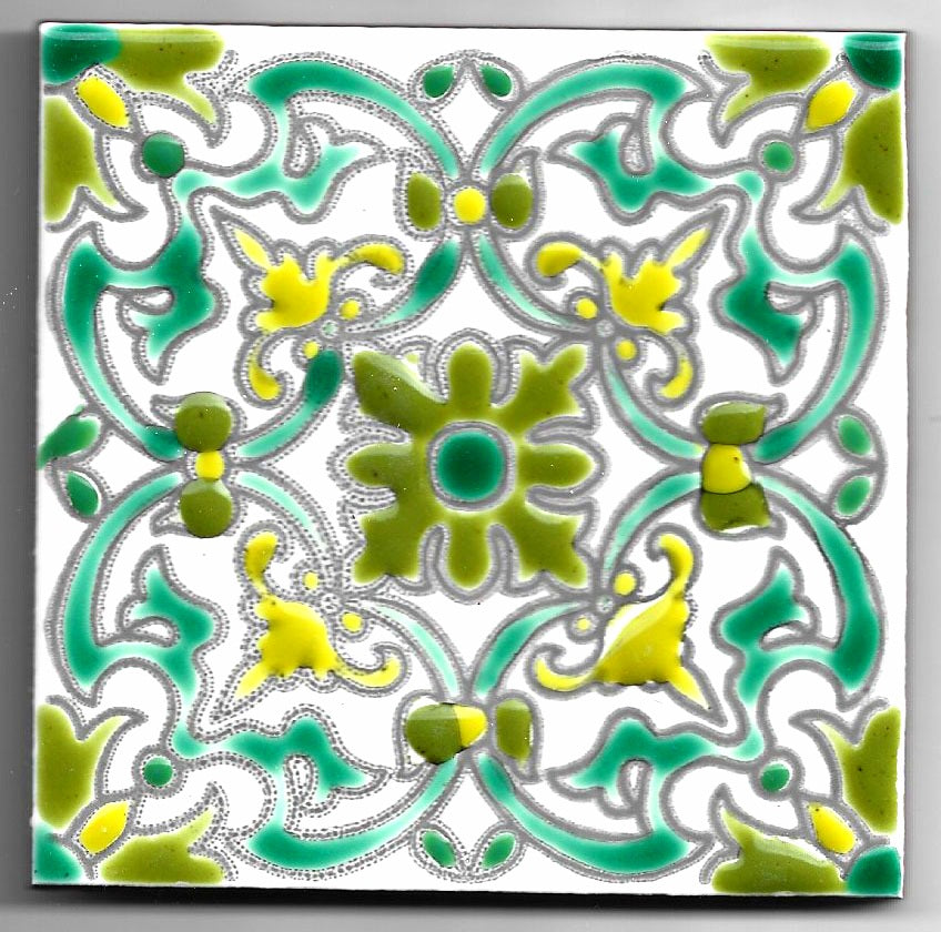 Azulejo pintado a mano 2502 (caja con 10)