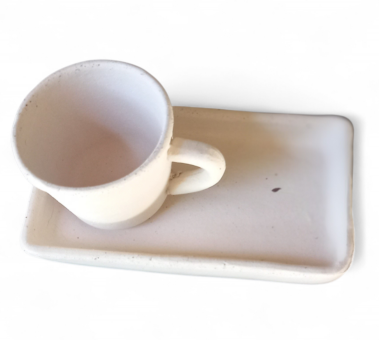 Capuccino cup in ceramic without glaze (biscuit)
