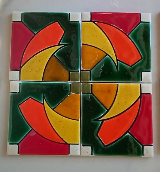 Azulejo Cerámico Brasileño - Tropical C1 - juego de 4