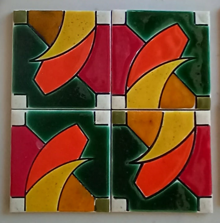 Brazilian Ceramic Tile - Tropical C1 - set of 4