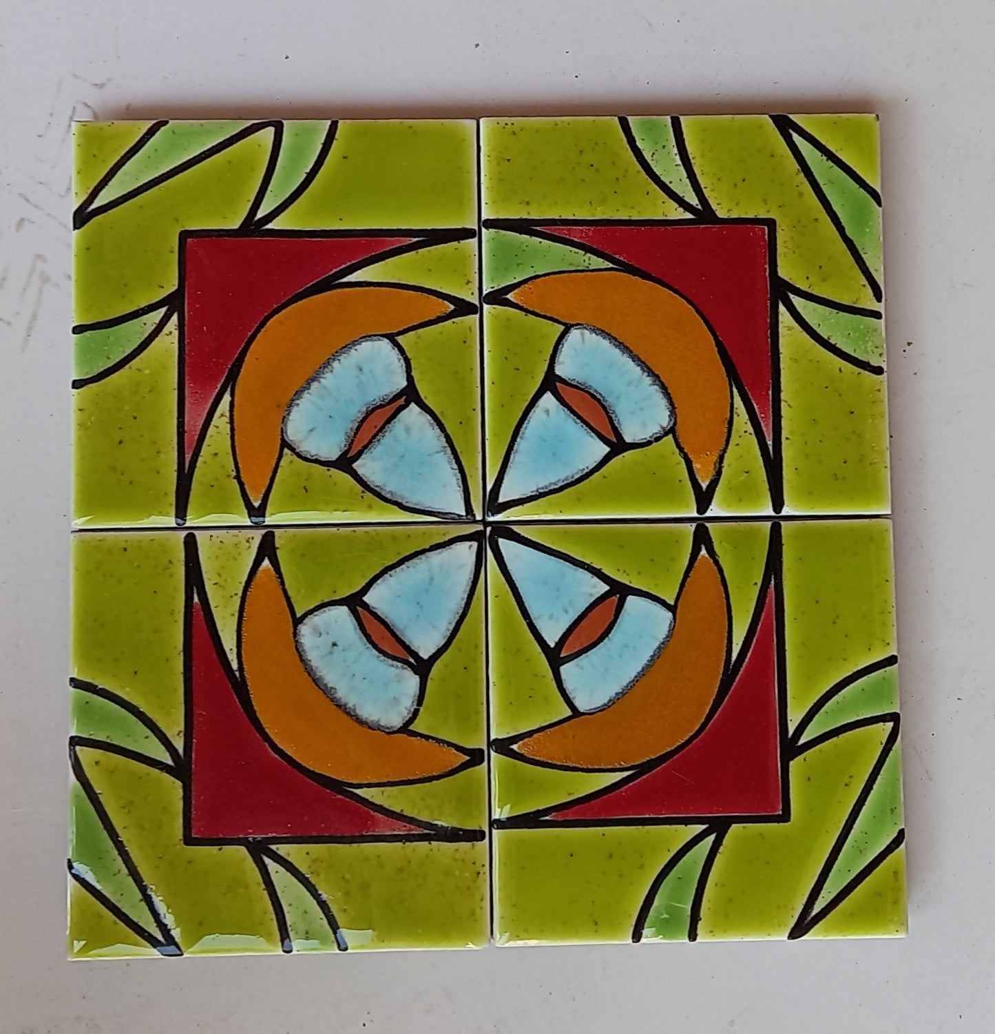 Brazilian Ceramic Tile - Tropical - Version D1 - set of 4