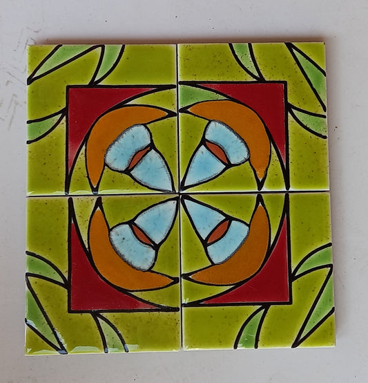 Brazilian Ceramic Tile - Tropical - Version D1 - set of 4