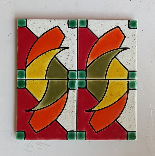 Brazilian Ceramic Tile - Tropical C2 - set of 4