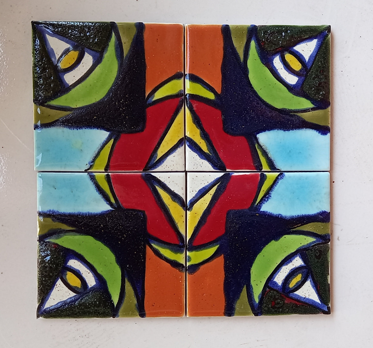 Brazilian Ceramic Tile - Tropical - Version D3 - set of 4