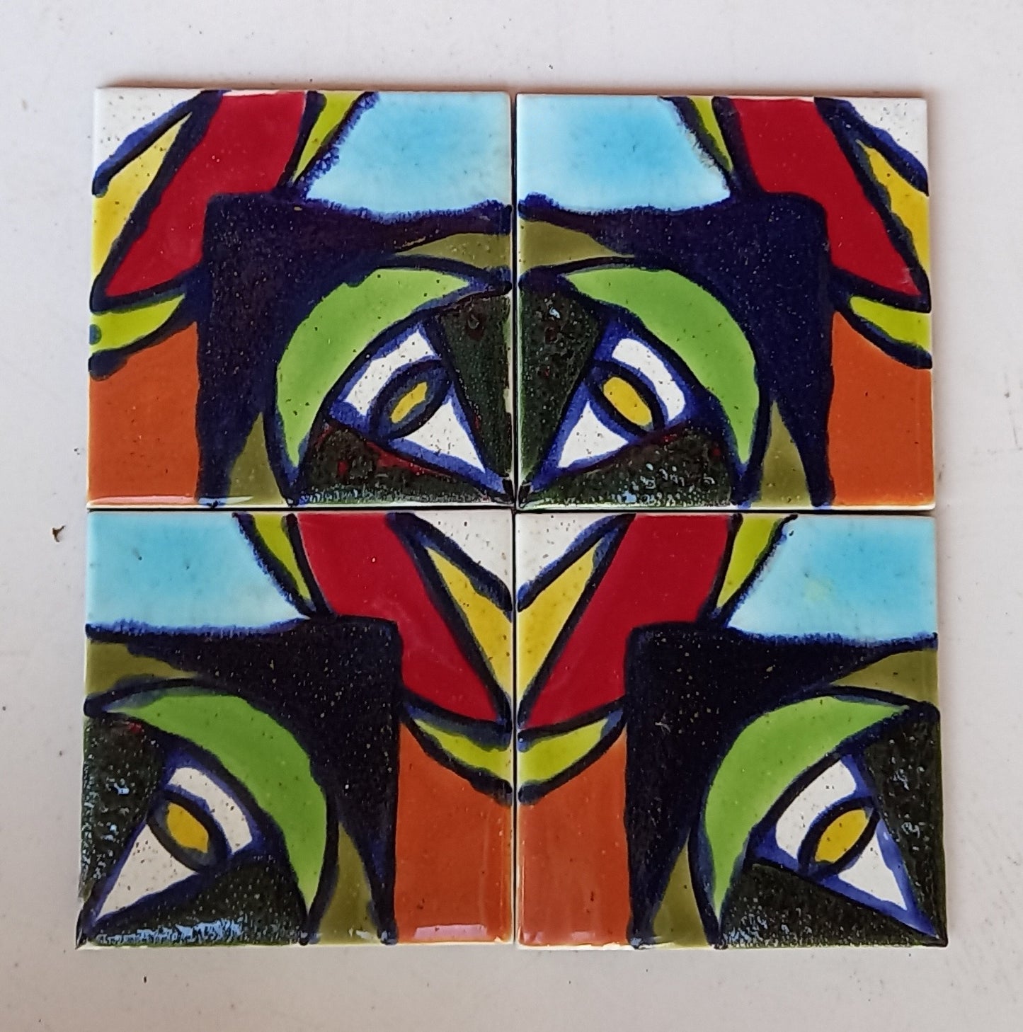 Brazilian Ceramic Tile - Tropical - Version D3 - set of 4