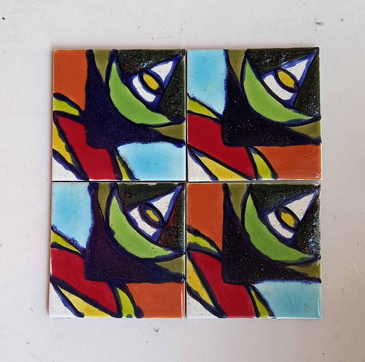 Brazilian Ceramic Tile - Tropical - Version D3 - set of 4