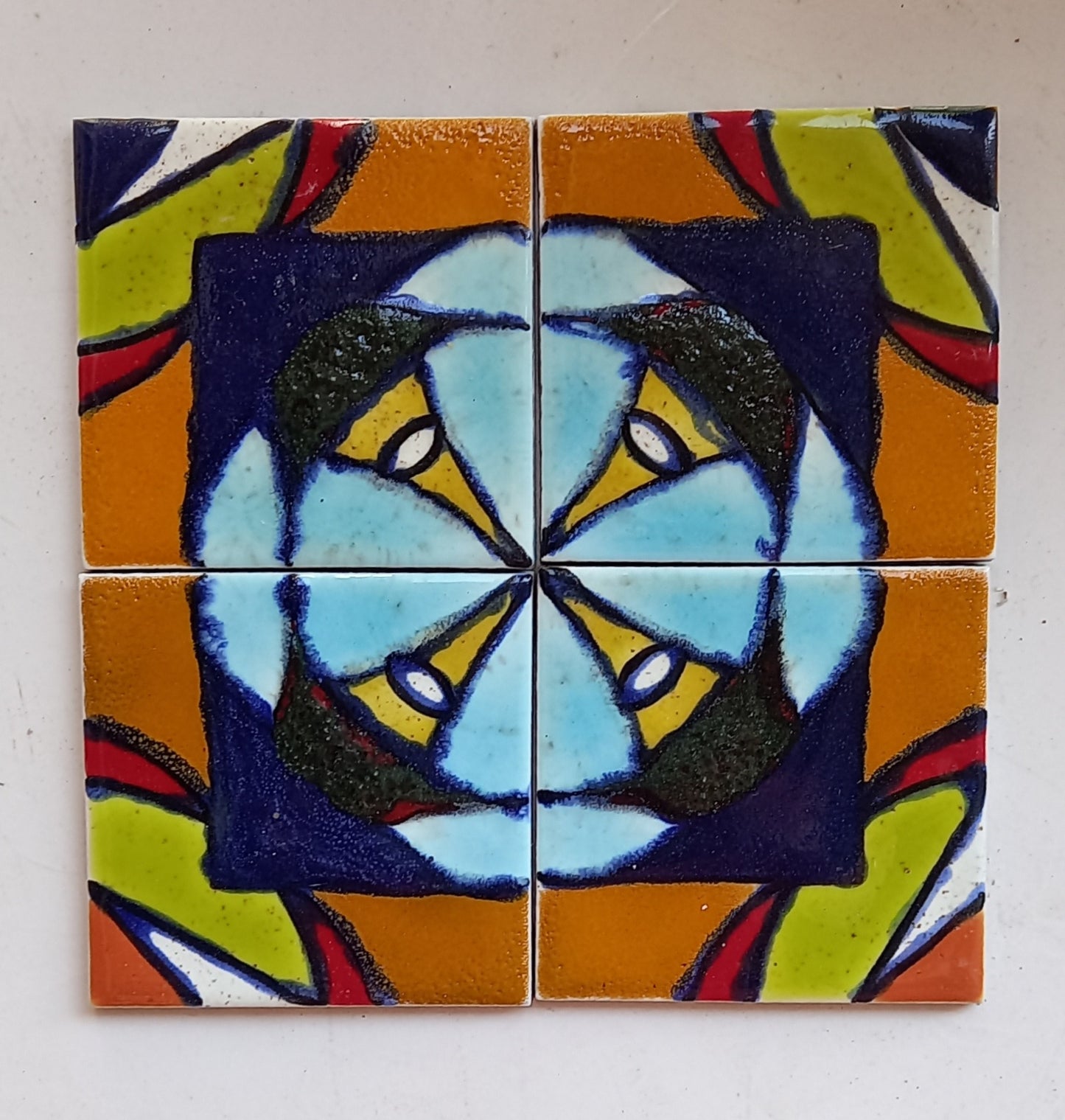 Brazilian Ceramic Tile - Tropical - Version D4 - set of 4