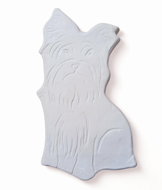 Perro Yorkshire de cerámica (bizcocho) para pintar