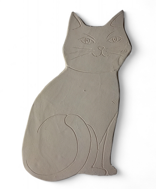 Gato de cerámica n.º 2 (bizcocho) para pintar