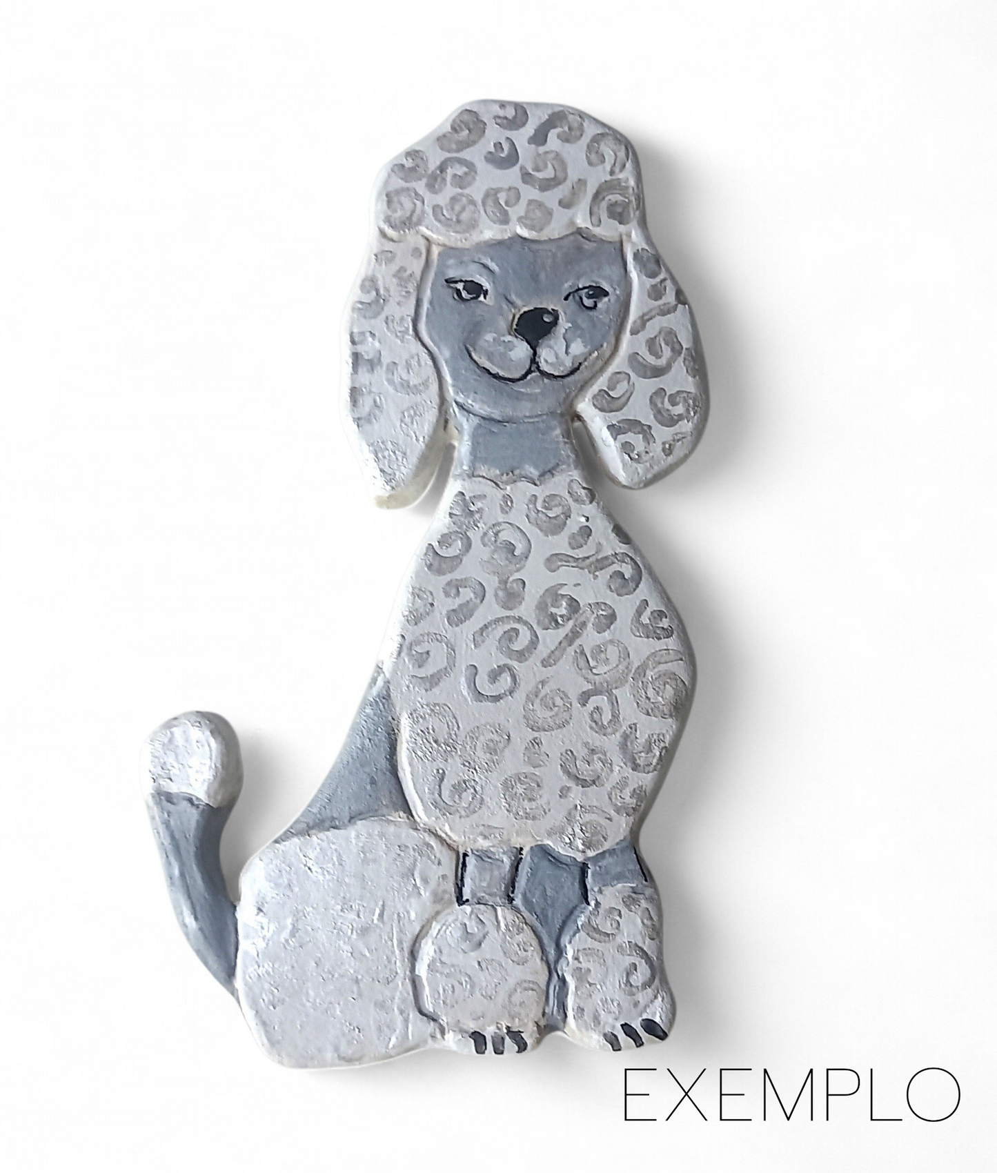 Perro Caniche de cerámica (bizcocho) para pintar