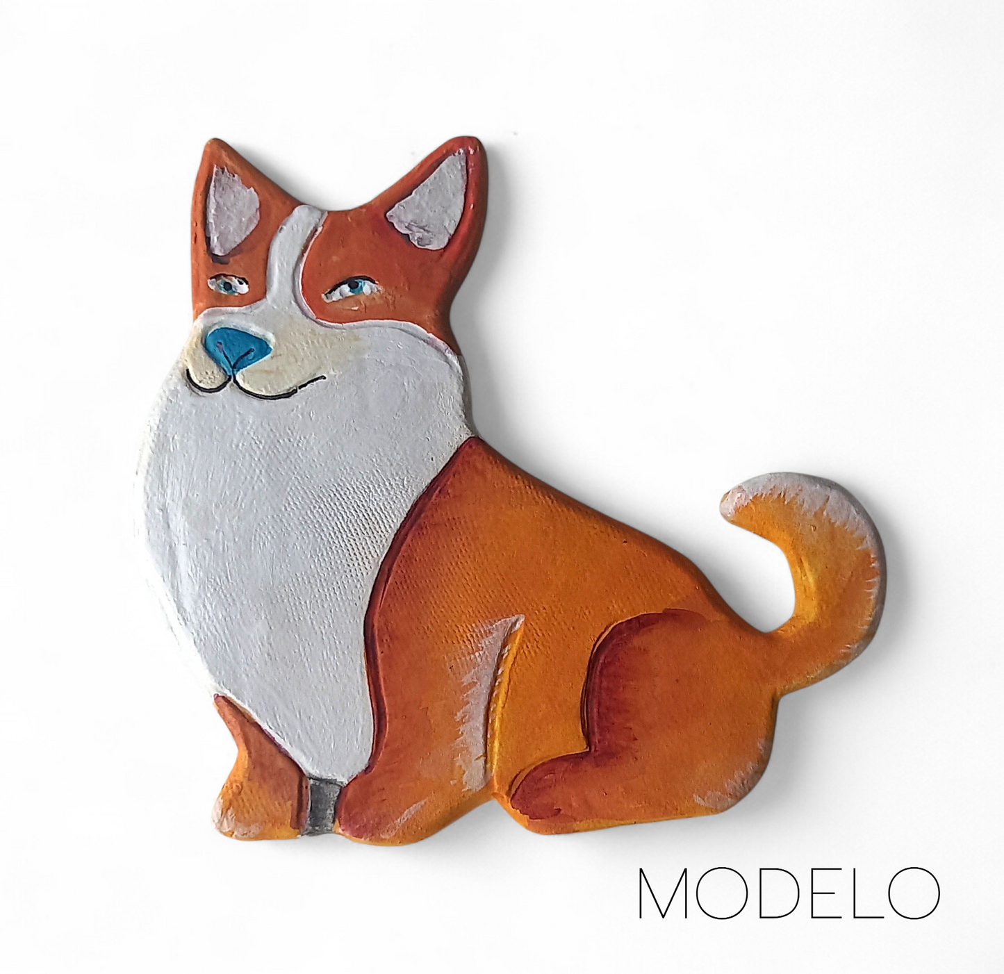 Perro Corgi de cerámica (bizcocho)  para pintar
