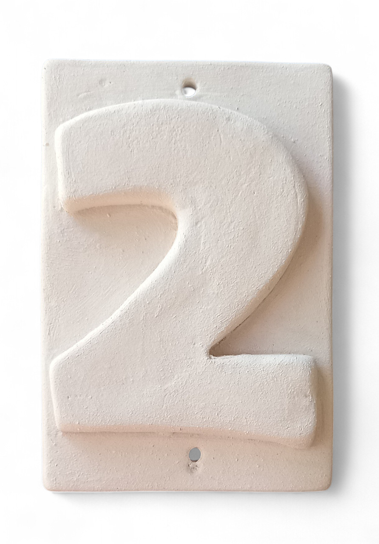 Number for House N.2 (biscuit for painting) 3 items