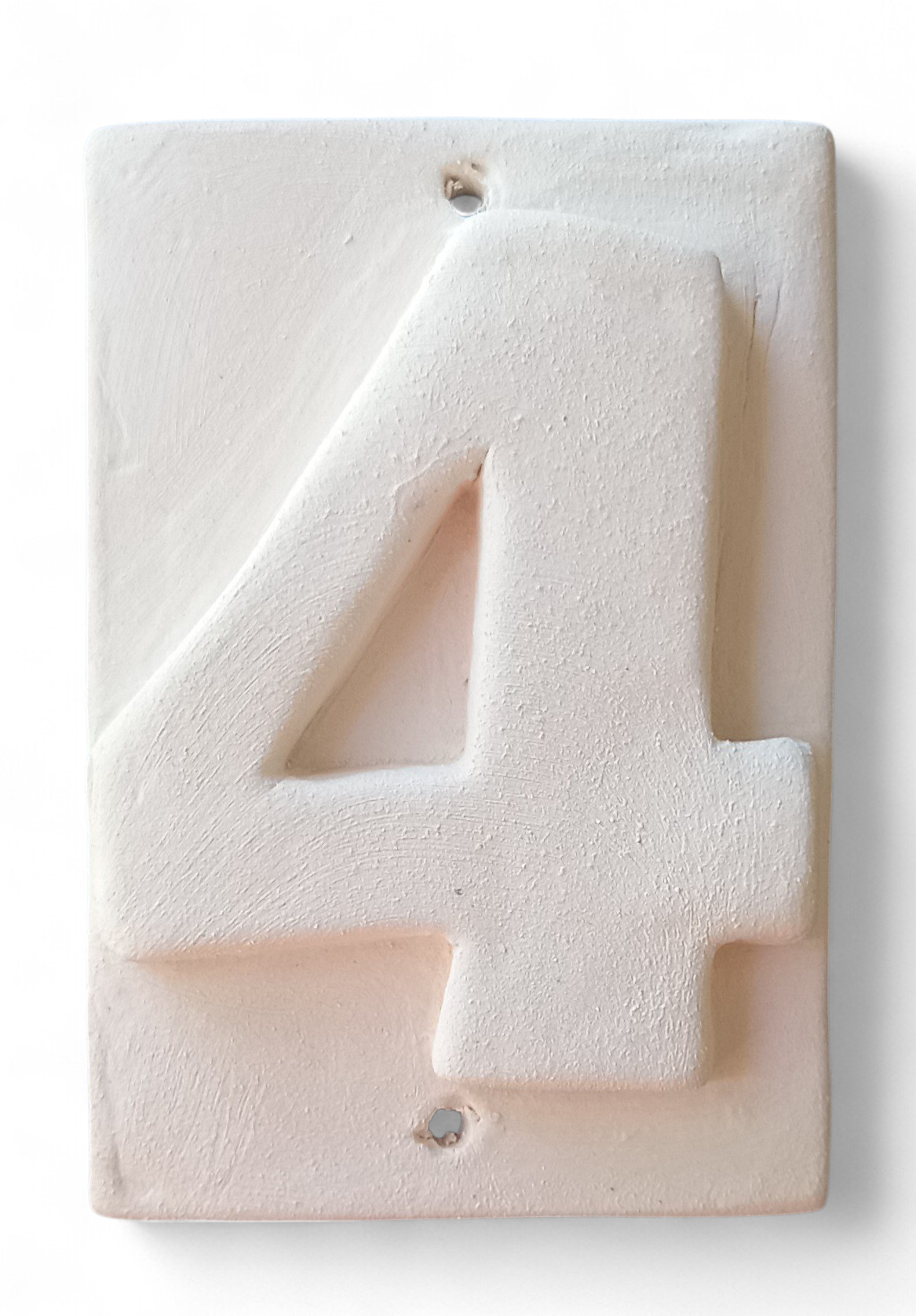 Number for House N.4 (biscuit for painting) 3 items