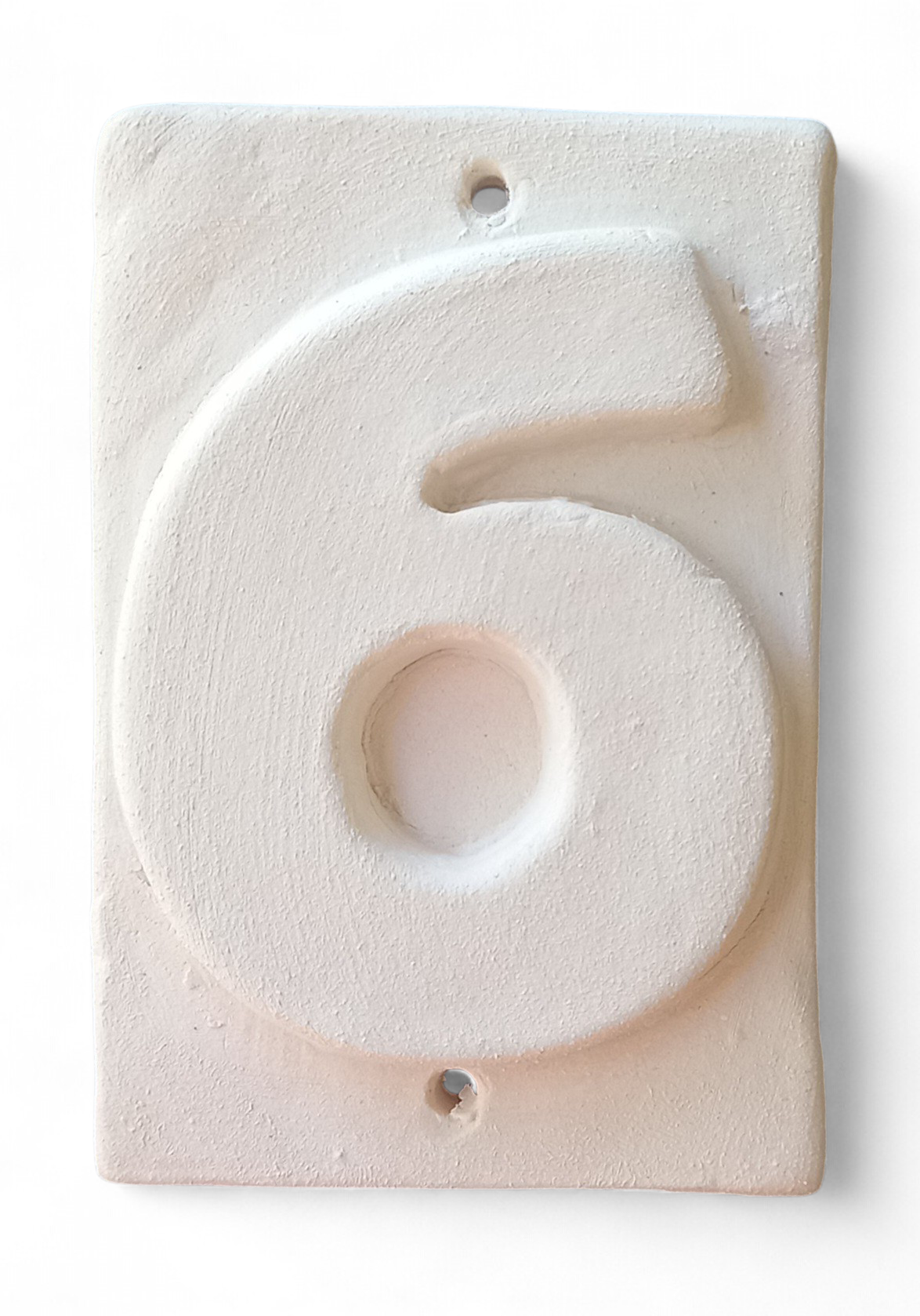 Number for House N.6 (biscuit for painting) 3 items