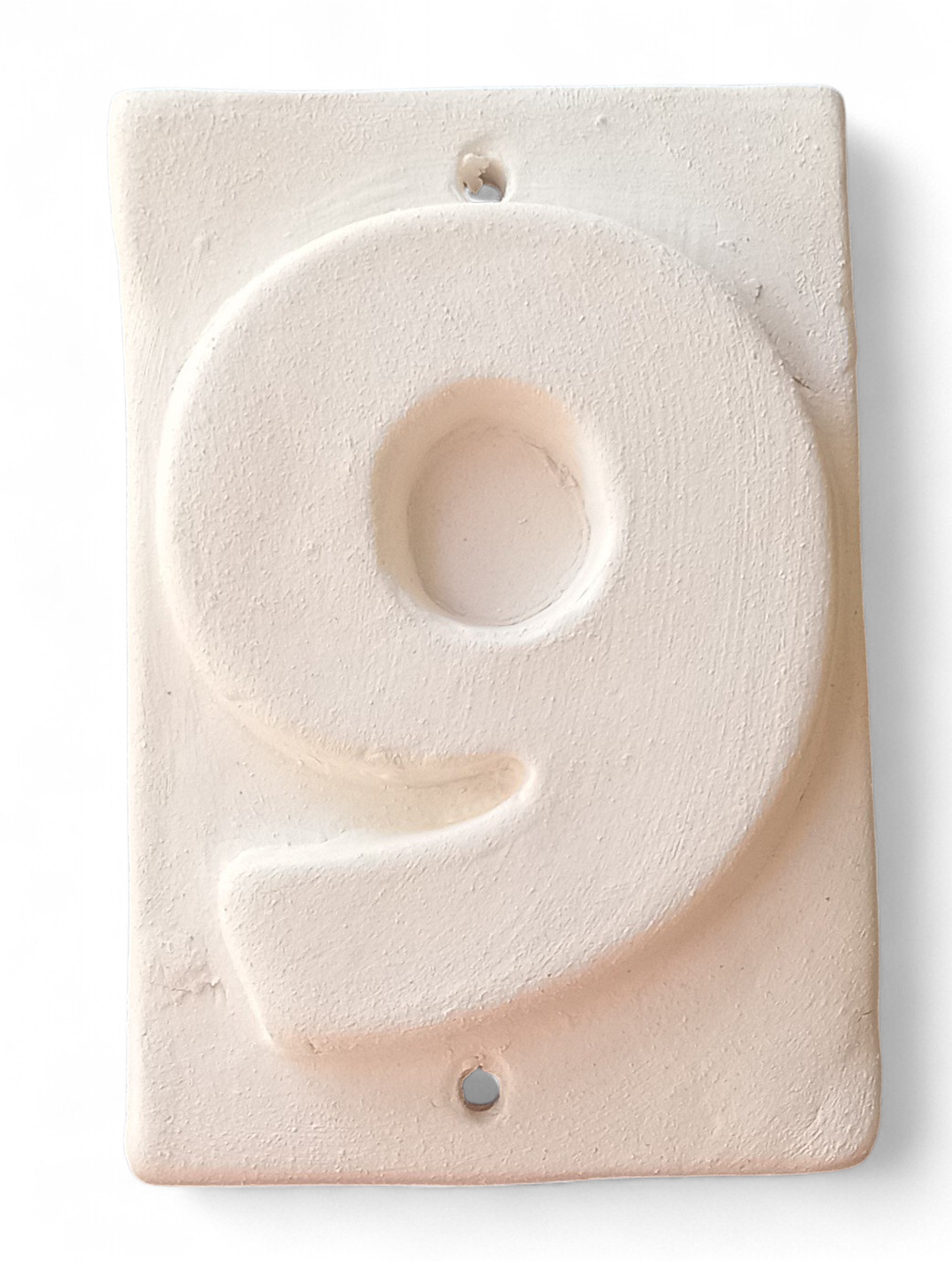 Number for House N.9 (biscuit for painting) 3 items