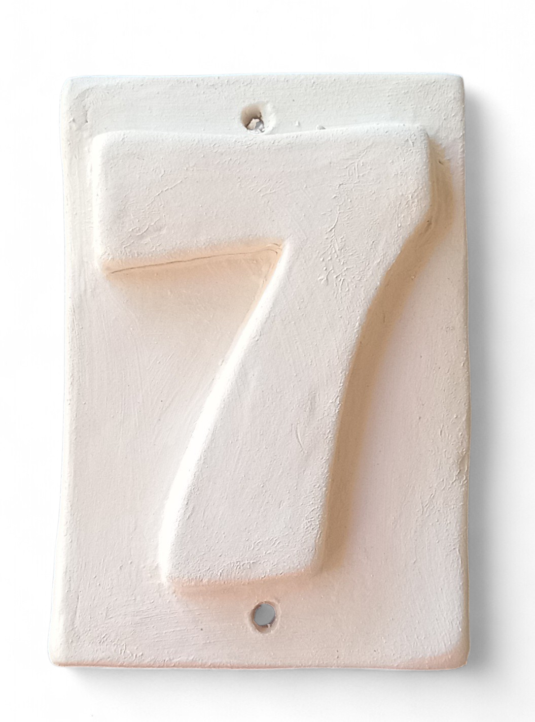 Number for House N.7 (biscuit for painting) 3 items