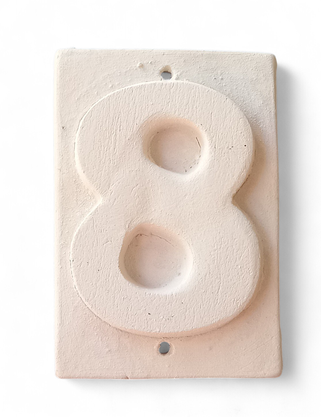 Number for House N.8 (biscuit for painting) 3 items