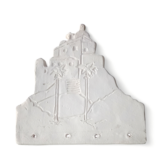 5 ceramic Plaque (Convento da Penha) 13x13cm without glaze (biscuit)