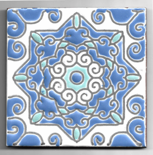 Tile handpainted 2505 ( box with 10)